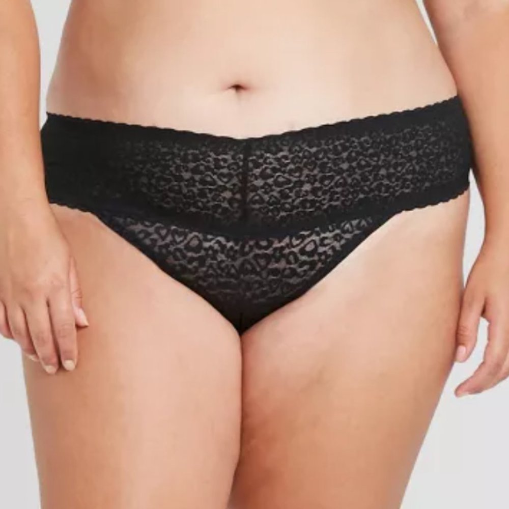 NWT -Women's Size 1X All Over Black Lace Thong - *2 Pairs* -Auden - - Picture 2 of 3